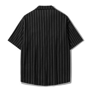 Camisas Hombre | Camisa manga corta rústica rayas Camisas Camisas