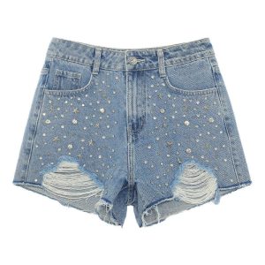 Jeans Mujer | Short denim brillo Faldas y Shorts Faldas y Shorts