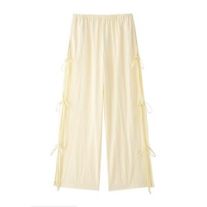 Pantalones Mujer | Pantalón fluido lazadas laterales Mujer Mujer