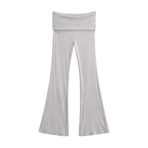 Punto Mujer | Pantalón flare cintura vuelta soft touch Mujer Mujer