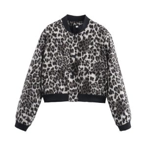 Sudaderas Mujer | Chaqueta efecto piel animal print Cazadoras y Blazers Cazadoras y Blazers